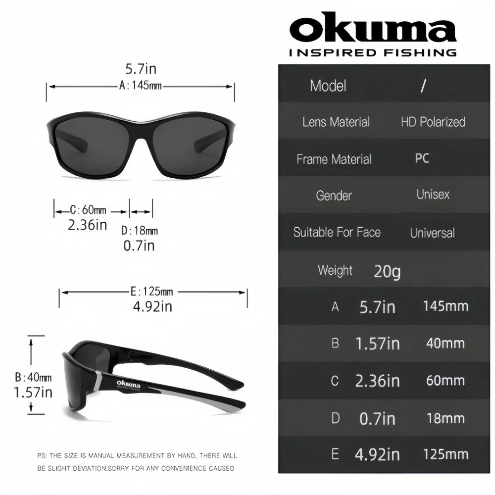 Okum fashion polarized glasses UV400, anti UV, glare, strong light, suitable for cycling, driving, fishing, etc