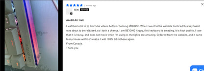Mchose Ace68 Air Gaming Keyboard Hall Effect 0.001mm Rapid Trigger 8K+256K Polling Rate Dynamic RGB Light Box Magnetic