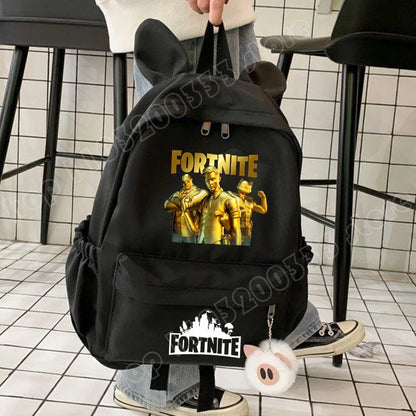 Neuer Fortnite-Cartoon-Rucksack für Jungen und Mädchen, lässige Schultasche mit großem Fassungsvermögen, Studententasche mit Hasenohren, Reiserucksack, Schreibwaren-Geschenk