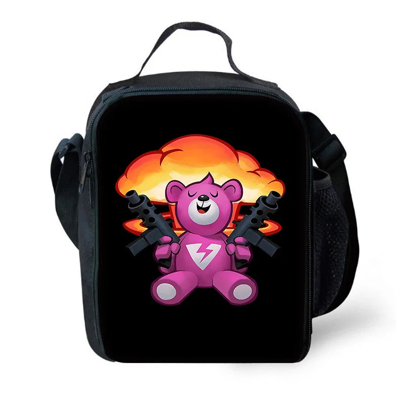 Trendiges Gaming-Design Kinder-Rucksack F-FortniteS mit Lunchbag und Federmäppchen, Schulranzen mit großem Fassungsvermögen für Jungen und Mädchen, ideales Geschenk