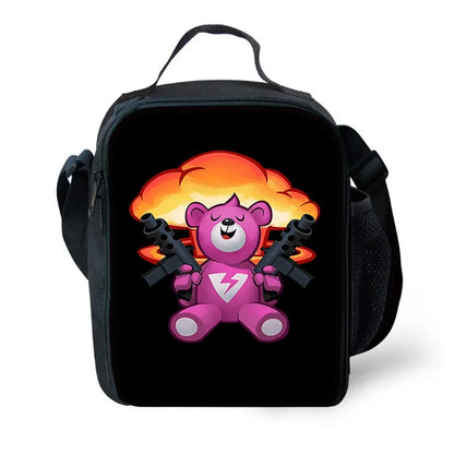 Trendiges Gaming-Design Kinder-Rucksack F-FortniteS mit Lunchbag und Federmäppchen, Schulranzen mit großem Fassungsvermögen für Jungen und Mädchen, ideales Geschenk