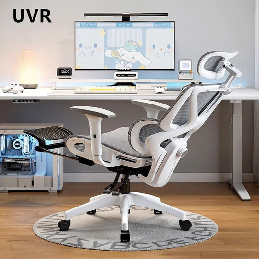 UVR Ergonomic Office Chair Reclining Boss Chair with Adjustable Height, Mesh Backrest, Comfortable Executive Desk Chair for Staff, Gaming & Workspace