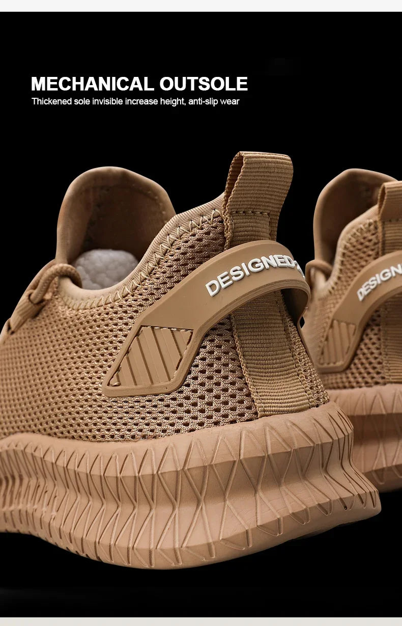 Men's Non-Slip Casual Sneakers Breathable Outdoor Jogging Training Hiking Sports Running Outdoor Weave Knit Lace Up Shoes