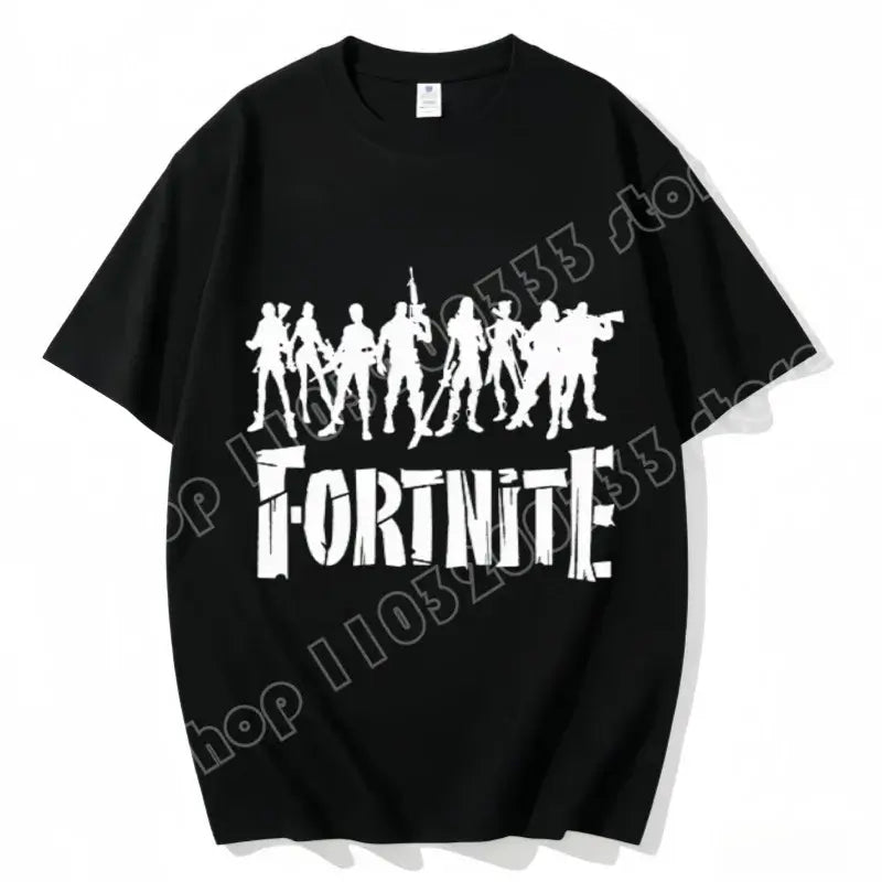 Fortnite Crew Neck T Shirt Unisex Adult Game Dance Fashion New Pure Cotton Short Sleeve Tops Perfect for Casual Wear Vacations