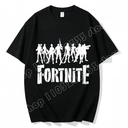 Fortnite Crew Neck T Shirt Unisex Adult Game Dance Fashion New Pure Cotton Short Sleeve Tops Perfect for Casual Wear Vacations