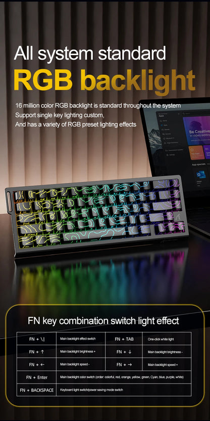 Tastiera a switch magnetici ATTACK SHARK X68HE cablata e FREEWOLF F68 cablata F68Pro wireless per gaming professionale 8K Hz 0.01mm Rapid Trigger