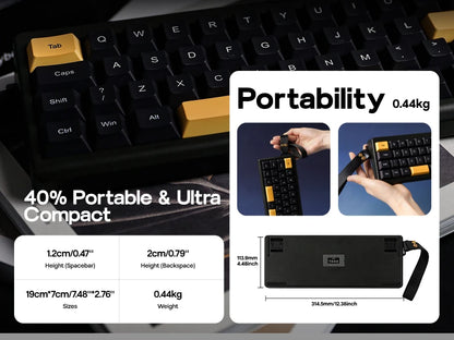 EPOMAKER TH40 VIA Ultra-Compact 40% Layout Hot-Swap Gasket-mounted Wired/Bluetooth/2.4G Wireless Mechanical Keyboard