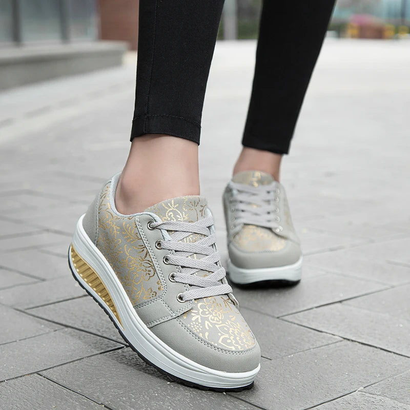 Læder-casualsneakers til kvinder, moderigtige og komfortable platform-vandresko, kilehæl-mokkasiner, åndbare loafers, Zapatos De Mujer