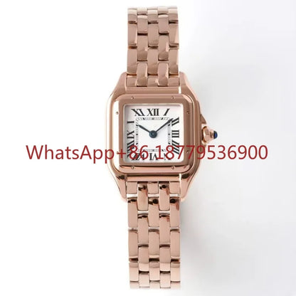 2026 Custom Women Luxury Brand Square Roman Dial Gold And Silver Women's Steel With Diamond Case Quartz Movement Watches