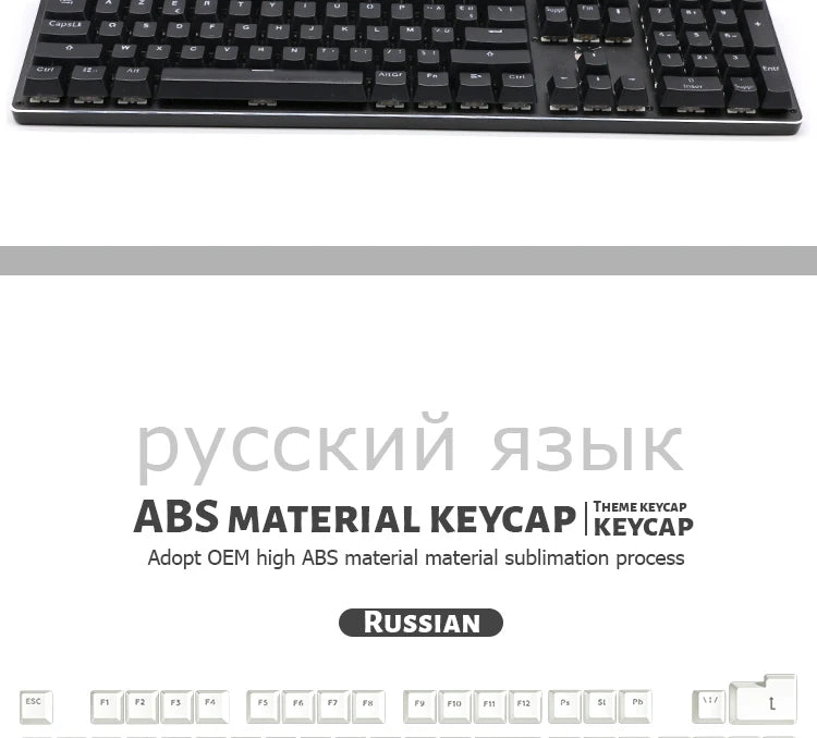 104 Keys Korean French Russian Spanish German Backlit Keycaps For Mx Switch Mechanical Keyboard OEM Profile ABS Key Caps DIY