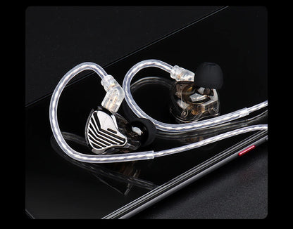 GK KUNTEN HiFi Dynamic Driver Earphones Wired In-Ear Headphones with Microphone, Detachable Cable DJ Music Earbuds, Professional HiFi Audio Earphones