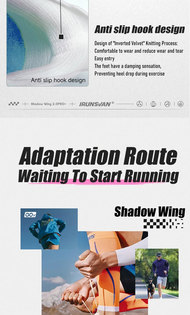 2025 IRUNSVAN SHADOW WING 2.0 PRO Marathon Air Cushion Sports Running Shoes Carbon Plate Trail Running Shoes Lightweight Sneaker