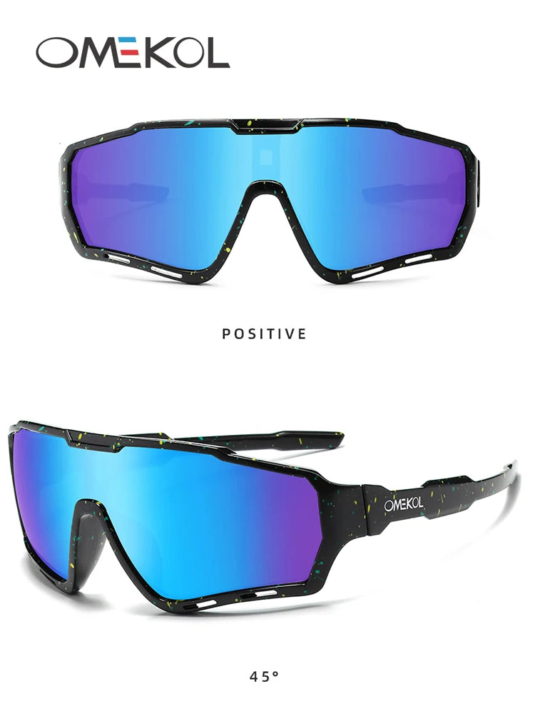OMEKOL New UV400 Cycling Sunglasses Men Women Softball Fishing Hiking Running Eyewear Outdoor Goggles Baseball Sport Sun Glasses
