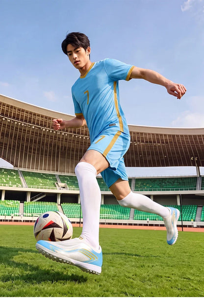Nouvelles chaussures de football pour hommes, mi-hautes, de haute qualité, crampons pour terrain en gazon, baskets antidérapantes pour intérieur, très vendues, pour matchs en extérieur