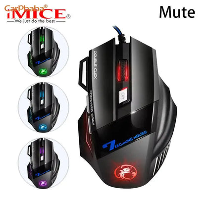 IMICE X7 Optical Gaming Mouse, Wired RGB Gaming Mouse with Adjustable DPI, Ergonomic Anti-Slip Design, 7 Programmable Buttons for PC & Laptop