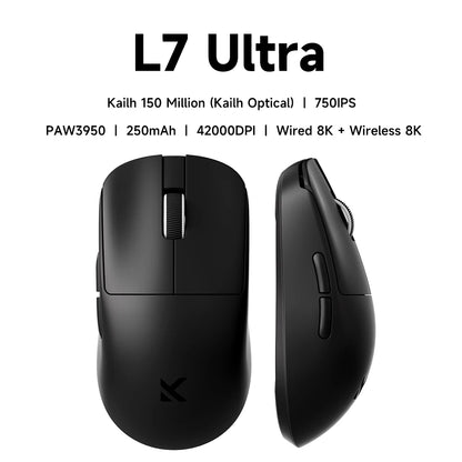 MCHOSE L7 Ultra Wireless Gaming Mouse PAW3395 26K Sensor, 8K Polling, 39g Ultra-Lightweight Tri-Mode Gaming Mouse with Bluetooth, 2.4GHz & Wired
