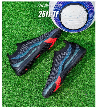 Men Professional Soccer Shoes FG/TF Football Boots Cleats Breathable Non-Slip Training Sneakers for Outdoor Grass Turf  Footwear