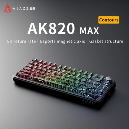 AJAZZ AK820 MAX New Magnetic Switch Type-C-Wired Only-Computer Gaming Keyboard Upgrade Gasket Mechanical Keyboard Cool RGB