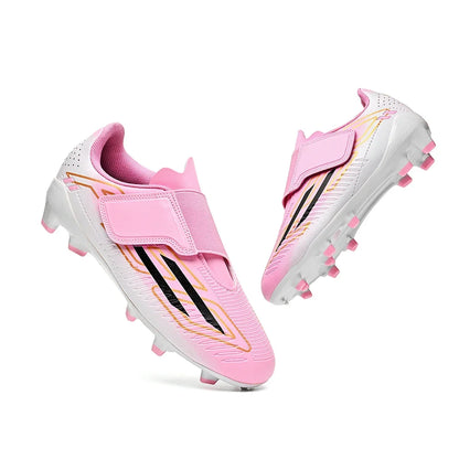 Chaussures de football professionnelles pour hommes, sans lacets, antidérapantes, pour jeunes, crampons FG/TF, entraînement sur terrain, crampons rapides pour le football.