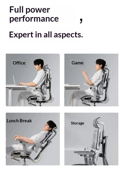 Sedia da ufficio in rete ergonomica executive per computer e gaming, arredo moderno girevole con ruote e regolabile, sedia gaming ergonomica
