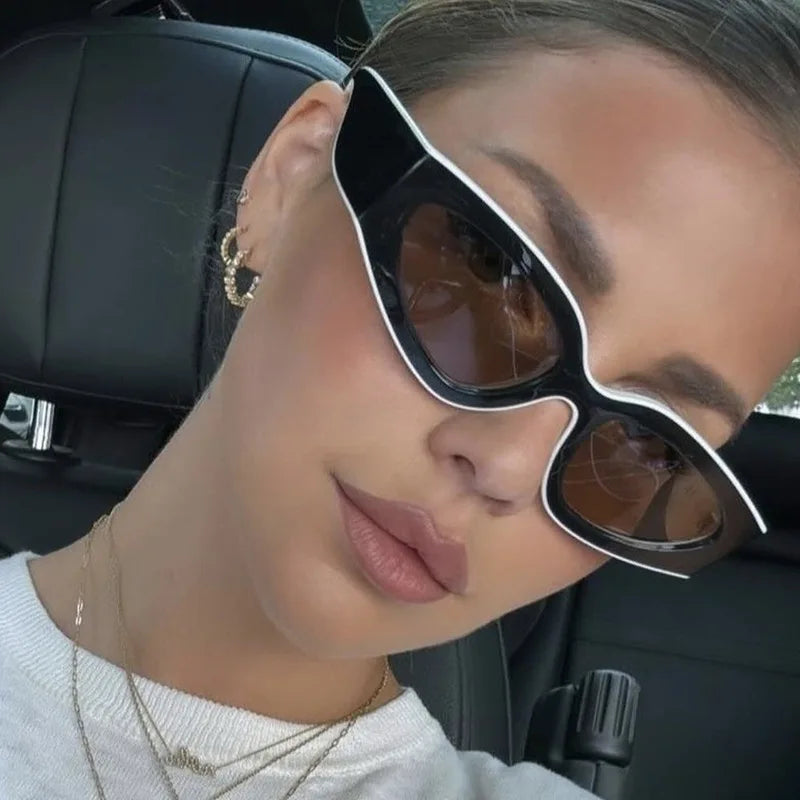 2025 New Fashion Cat Eye Small Oval Women Sunglasses Men Trendy Y2K Punk Sun Glasses Female Travel Shade Vintage Eyewear UV400
