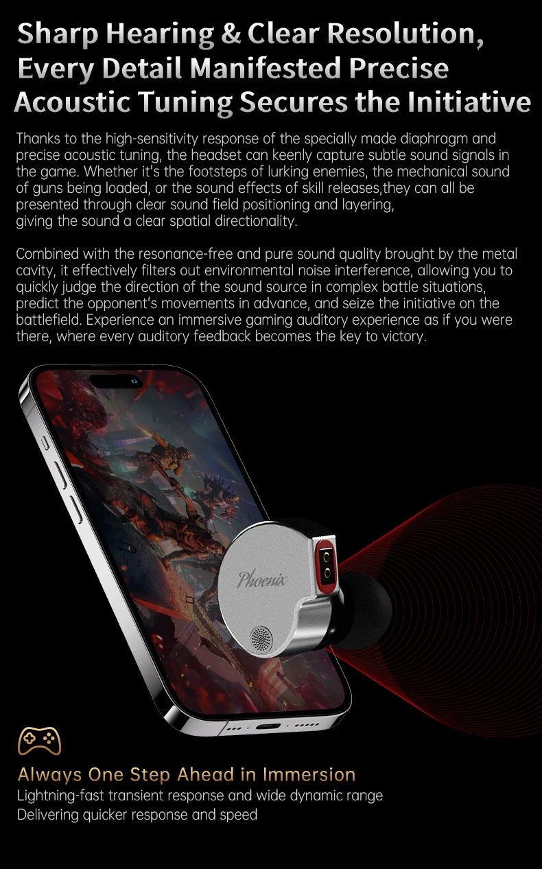 CCA Phoenix HiFi Earphones Dynamic Drive LCP Diaphragm Earphones Noise Cancelling Replaceable 2PIN Cable Gaming Wired Earphone