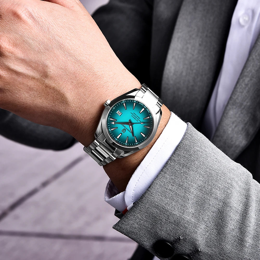 PAGANI DESIGN luxury men’s watch – Mechanical automatic model (calibre 8215), stainless steel, water-resistant, with date display and luminescent hands