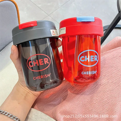 Game Fortnites Mini Straw Cups School Student Plastic Water Bottle Children Leak-proof Coffee Milk Cups Travel Outdoor Office
