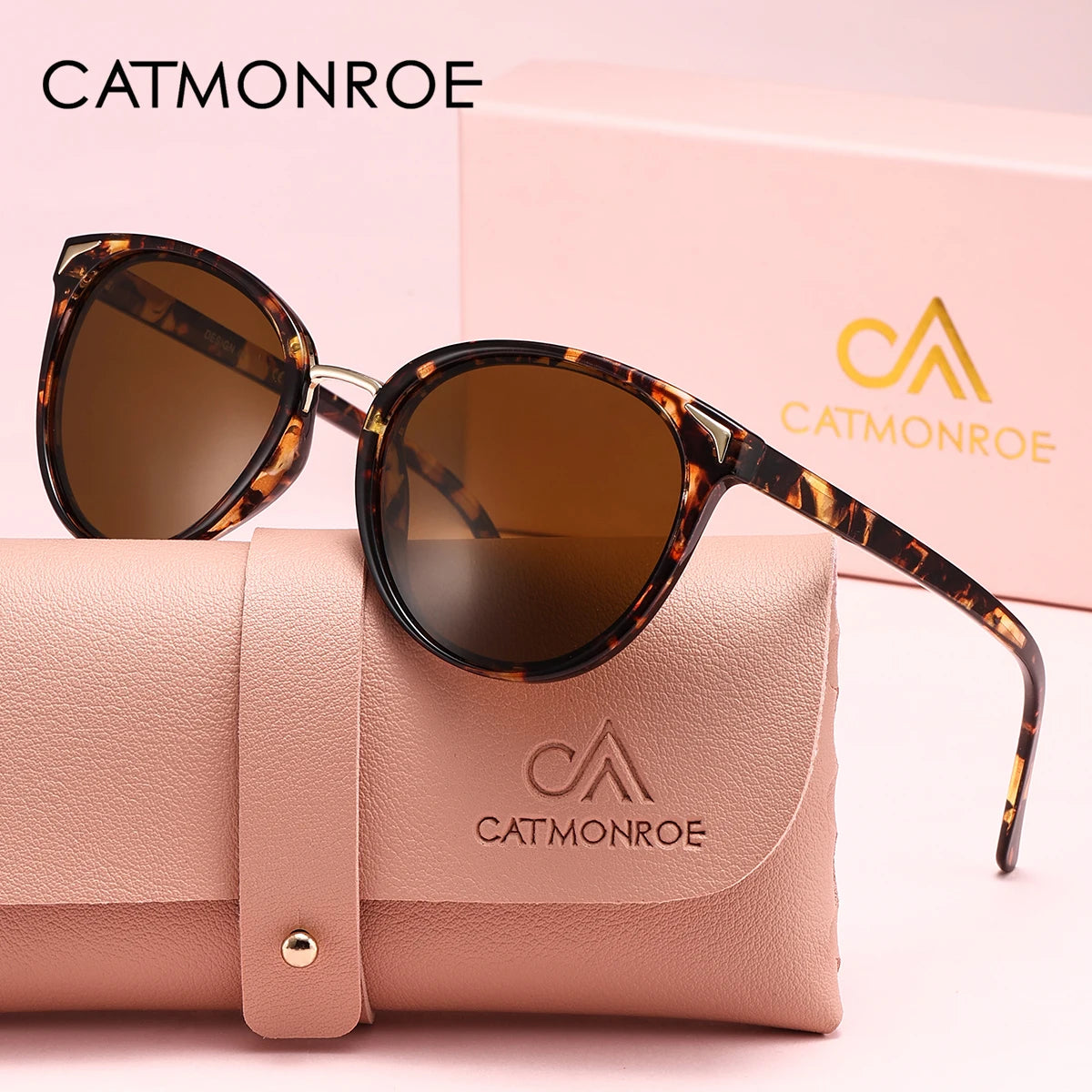 CATMONROE 1pcs Women Sunglasses Optional Color Round Lens Lightweight Comfort Driving Casual Commute UV400 Polarized Sunglasses