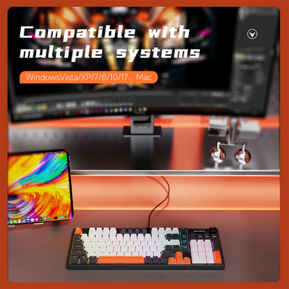 AJAZZ NK98 Wired Mechanical Keyboard: Full-Key Hot-Swap, 98-Key Layout for Precise Performance; Wired, Stable Control, Multi-System Compatibility; Windows Vista/XP/7/8/10/17, Mac: Wired connection for stable control and low l