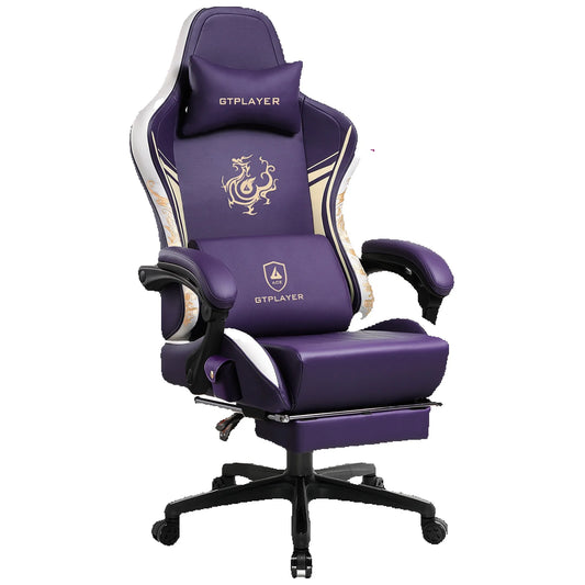 GTPLAYER Dragon Series Gaming Chair with Bluetooth Speakers, Footrest, Ergonomic Gamer Chair, Adjustable Reclining Computer Office Chair