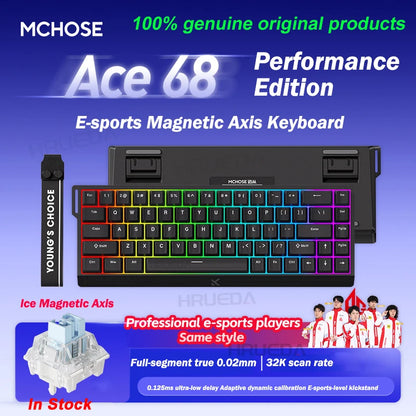 MCHOSE Ace 60 Pro 68 Magnetic Axis Mechanical Keyboard Customized Esports 0.01ms Latency RT 0.01mm 128K Gaming Keyboard Original