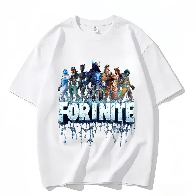 Fortnite Crew Neck T Shirt Unisex Adult Game Dance Fashion New Pure Cotton Short Sleeve Tops Perfect for Casual Wear Vacations