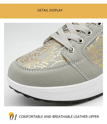 Læder-casualsneakers til kvinder, moderigtige og komfortable platform-vandresko, kilehæl-mokkasiner, åndbare loafers, Zapatos De Mujer