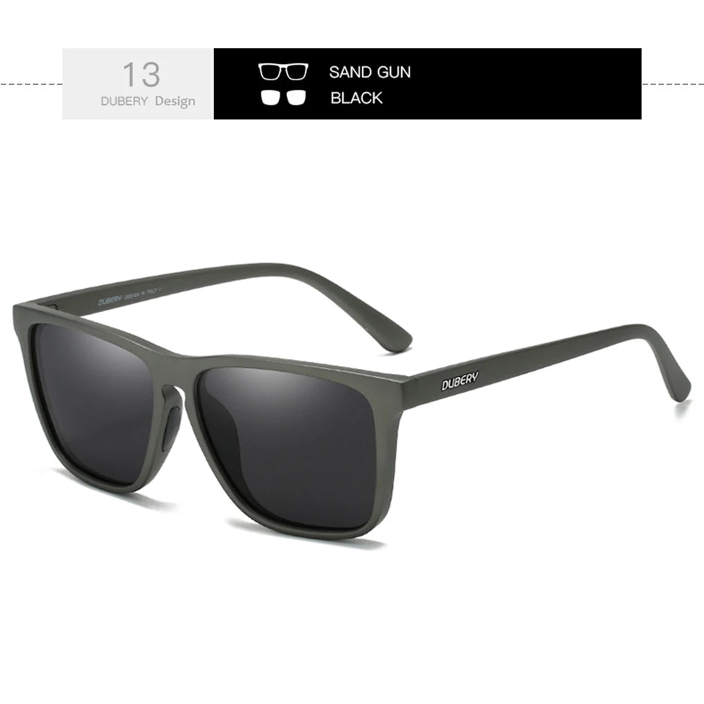 DUBERY Full Rim Polarized Fashion Sunglasses For Men And Women 14 Colors Model 108