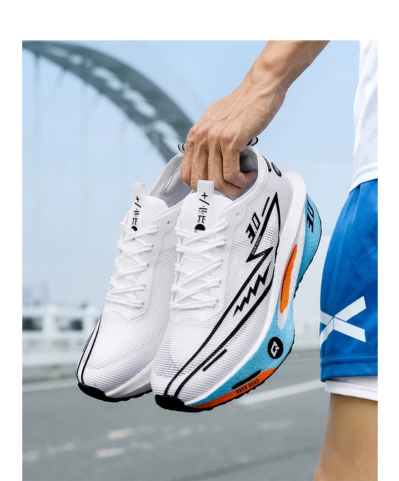 Zapatillas de running especializadas con placa de carbono para maratón, deportivas para hombre y mujer, transpirables, ligeras, cómodas y antideslizantes