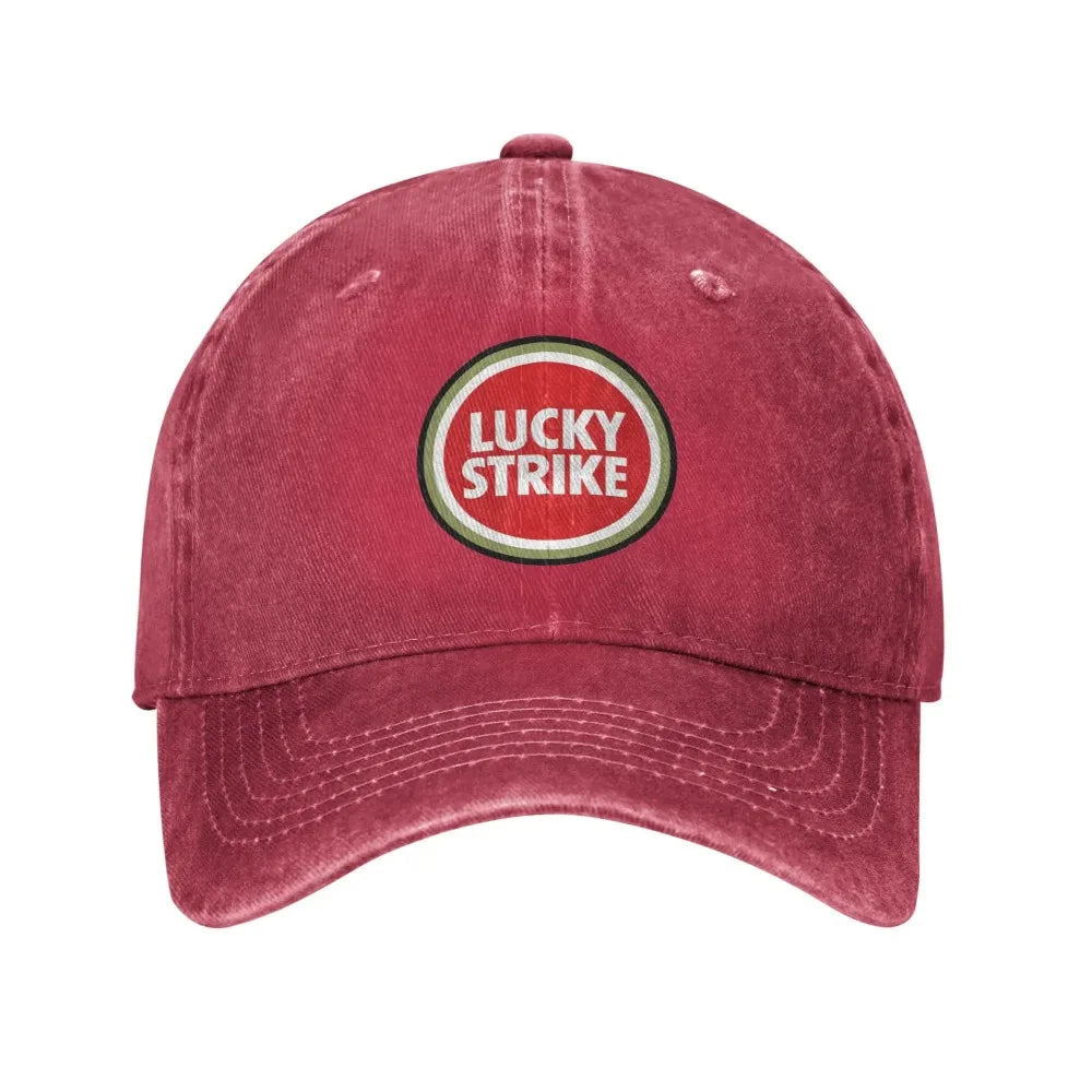 Lucky Strike Letters Troye Sivan Music Sport Retro Cowboy Washed Baseball Caps Men Denim Street Tide Hat Hiking Mens Dad Cap