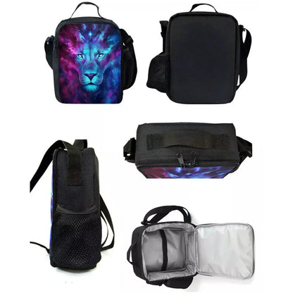 Trendiges Gaming-Design Kinder-Rucksack F-FortniteS mit Lunchbag und Federmäppchen, Schulranzen mit großem Fassungsvermögen für Jungen und Mädchen, ideales Geschenk