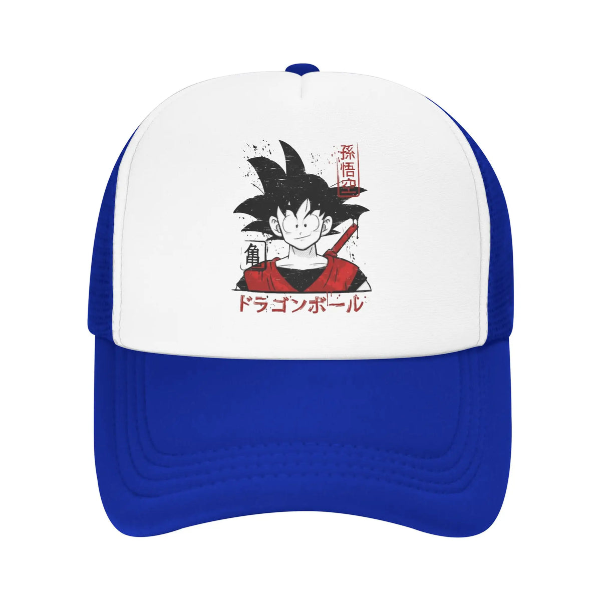 Japońska czapka z daszkiem Goku z serii Dragon Ball Z z siateczką – unisex, modne czapki przeciwsłoneczne, czapki typu snapback, czapki wędkarskie, zimowe czapki typu trucker