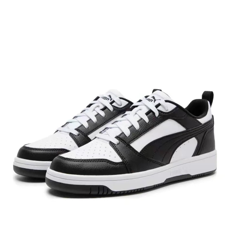 Puma Rebound V6 : baskets basses haut de gamme, élégantes, polyvalentes, amortissantes, légères, pour hommes et femmes – noir 392328-01