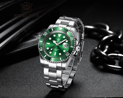 Steeldive Brand Watch SD1953 Water Ghost Diver Watch Men 300M Waterproof Sapphire Glass BGW9 Luminous NH35 Automatic Dive Watch