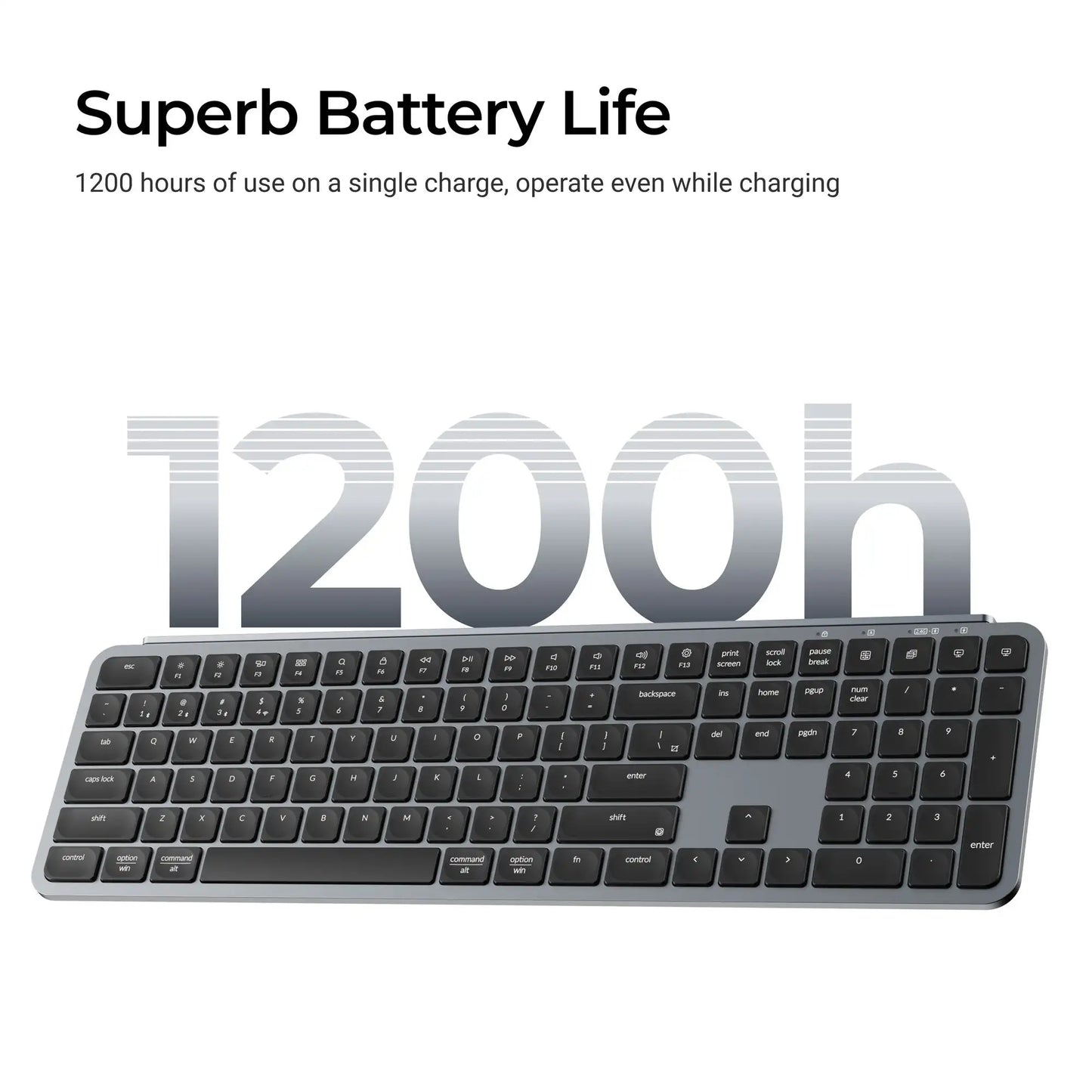 Keychron B6 Pro ISO Layout Ultra-Slim Wireless Keyboard Full Size Portable Lightweight 2.4GHz & Bluetooth Connections