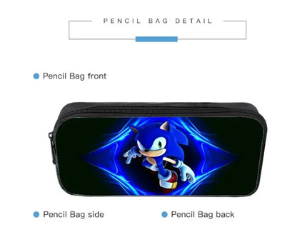 2025 New Arrival Sonic School Bag Lunch Bag Pencil Case Boys Girls Daily Use Book Cartoon Book Bags For Kids Christmas Gift