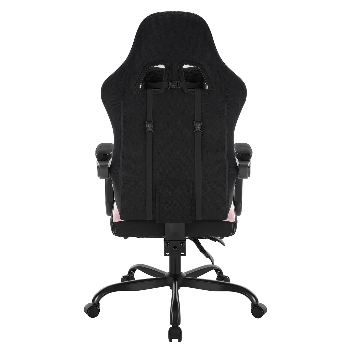 WOLTU snurrbar datorstol med massagefunktion, ergonomisk kontorsstol med kudde och fotstöd, höjdjusterbar gamingstol