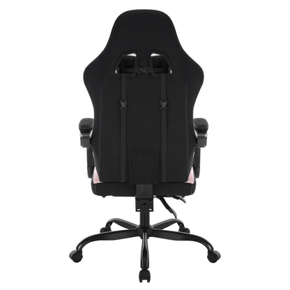 WOLTU snurrbar datorstol med massagefunktion, ergonomisk kontorsstol med kudde och fotstöd, höjdjusterbar gamingstol
