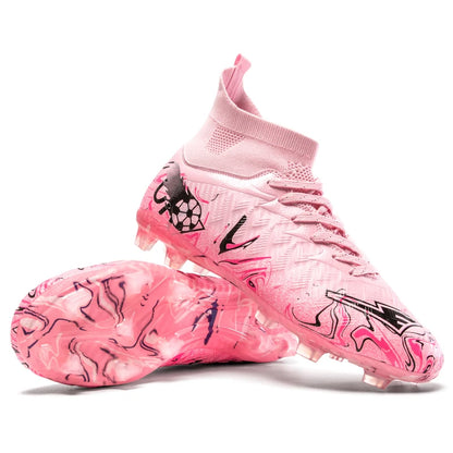 Chaussures de football pour hommes et femmes, crampons antidérapants pour terrain synthétique, baskets de futsal, chaussures de football à crampons pour terrain gazonné, support de cheville, pour l'extérieur