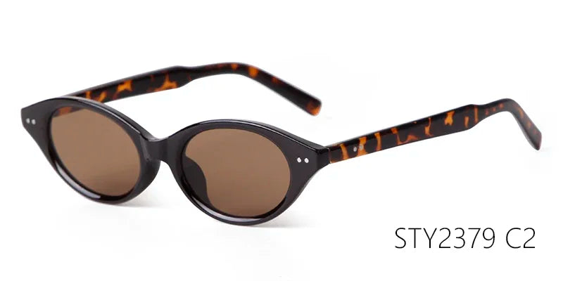 Trend Tortoise Shell Cat Eye Sunglasses 2025 Women Men Brand Designer Sun Glasses Cateye Rivets Narrow Frame Shades Female UV400