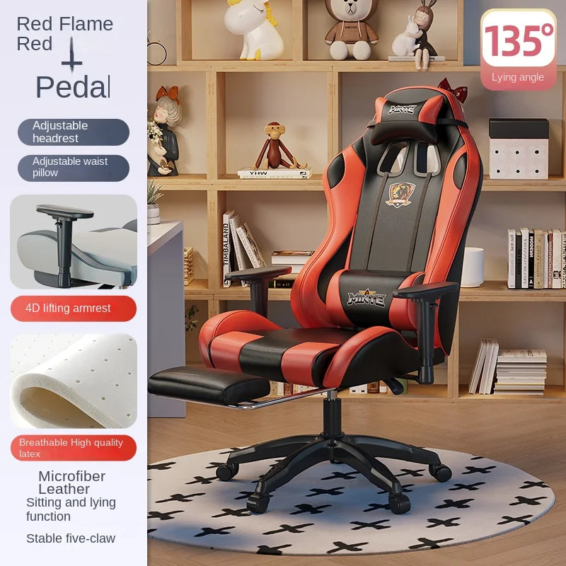 Modern Ergonomic Computer Office Chair with Footrest, Adjustable Height, Swivel Executive Desk Chair, Reclining Gaming Chair for Home & Study