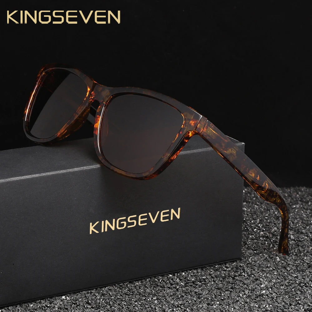 KNGSEVEN Trendy Round Sunglasses Men Women Causal Polarized Anti-UV400 Glasses Outdoor Causal Black Frame Driving Eyewear