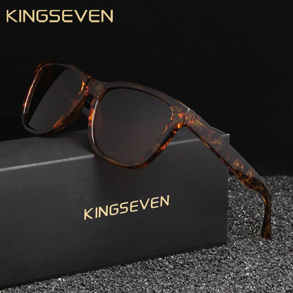 KNGSEVEN Trendy Round Sunglasses Men Women Causal Polarized Anti-UV400 Glasses Outdoor Causal Black Frame Driving Eyewear